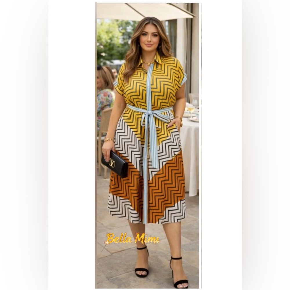 Anthropologie NWT Condition Apply Elema Shirt dress with a geometric size -0S  🌼